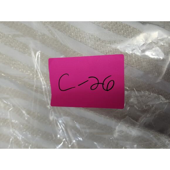 Porridge Anthropologie Kelyn Striped Gold Shine Trousers Size 12 White Metallic - Picture 9 of 9